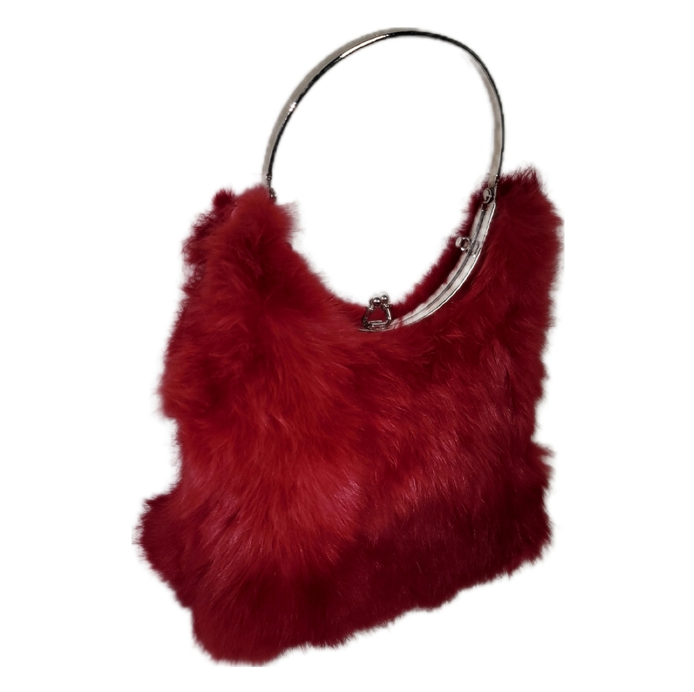Vintage Fur Sterling Silver Clutch Handbag